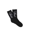 Rhude Logo-intarsia Cotton-blend Socks In Black