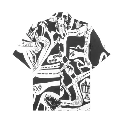 Pre-owned Rhude Strada Silk Shirt 'black/white' | Men's Size M