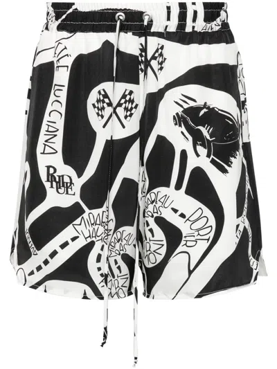 Rhude Strada Silk Short In Black