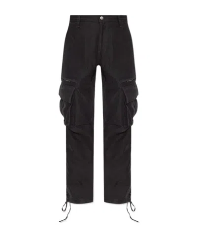 Rhude Straight-leg Cargo Trousers In Black