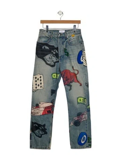 Pre-owned Rhude Straight-leg Jeans In Blue