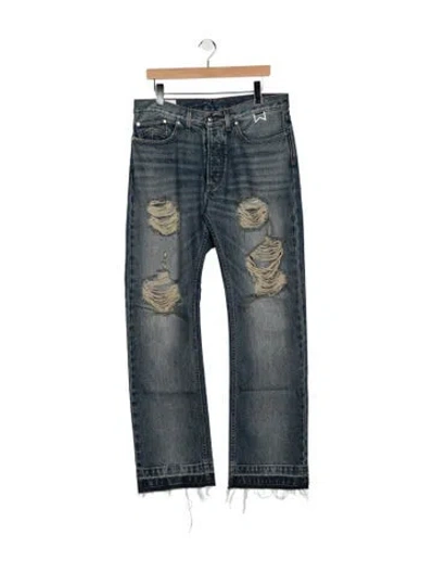 Pre-owned Rhude Straight-leg Jeans In Blue