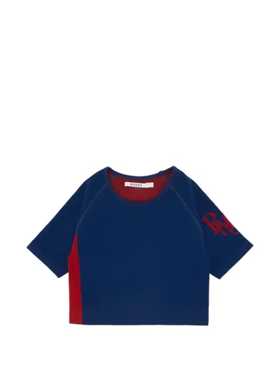 Rhude Stretch Cropped Top In Blue