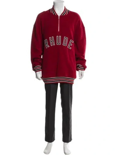 Pre-owned Rhude Striped Bomber Jacket In Red