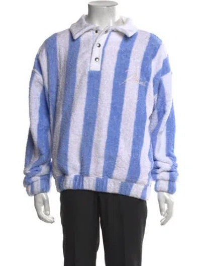 Pre-owned Rhude Striped Crew Neck Sweatshirt W/ Tags In Blue