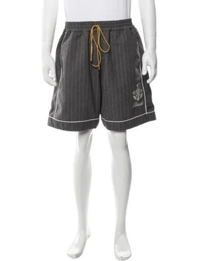Pre-owned Rhude Striped Jogger Shorts In Grey