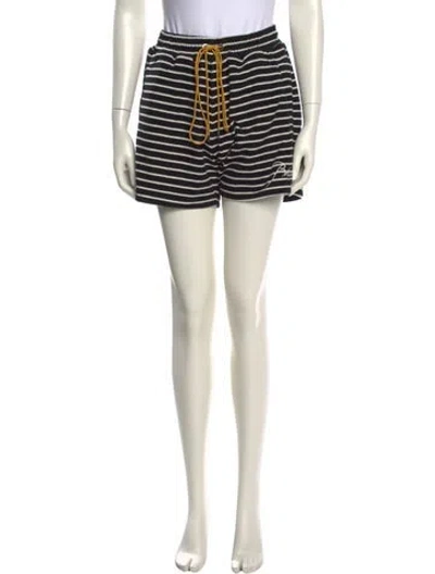 Pre-owned Rhude Striped Mini Shorts In Neutral
