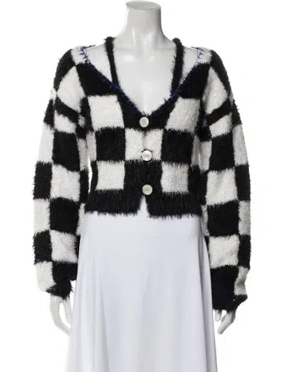 Pre-owned Rhude Striped V-neck Sweater W/ Tags In Black