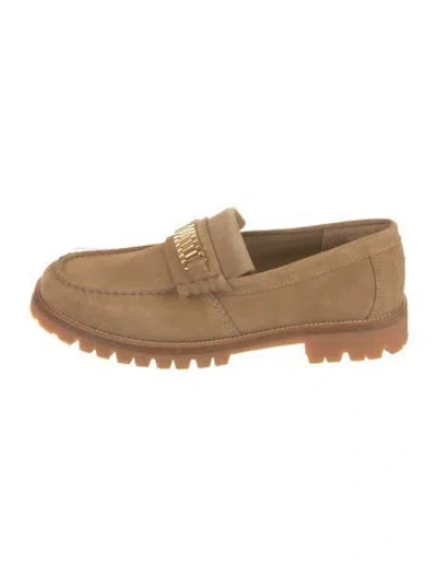 Pre-owned Rhude Suede Leather Trim Embellishment Loafers In Brown