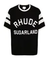 Rhude Sugarland Ringer Cotton T-shirt In Black