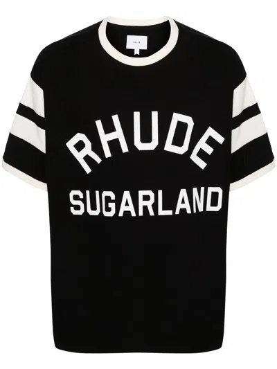 Rhude Sugarland Ringer T-shirt In Black