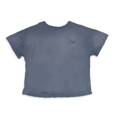 Rhude Reverse Logo-embroidered T-shirt In Blue