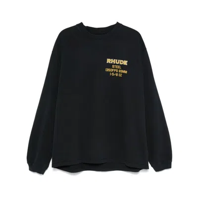 Rhude Logo-print Sweatshirt In Vntg Black