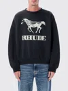 Rhude Black Crewneck Pullover In Black
