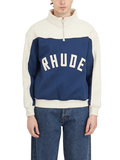 Rhude Sweatshirt With Logo In Navy