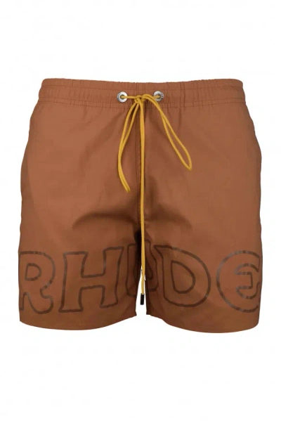 Rhude Swim Short In Brown