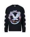 Rhude Notting Hill Eagle Vintage Black Long Sleeve T-shirt In Multi