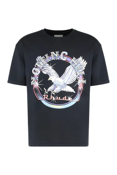 RHUDE T-SHIRT IN COTTON WITH PRINT