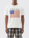 Rhude Graphic Print Crew Neck Short Sleeve T-shirt In White