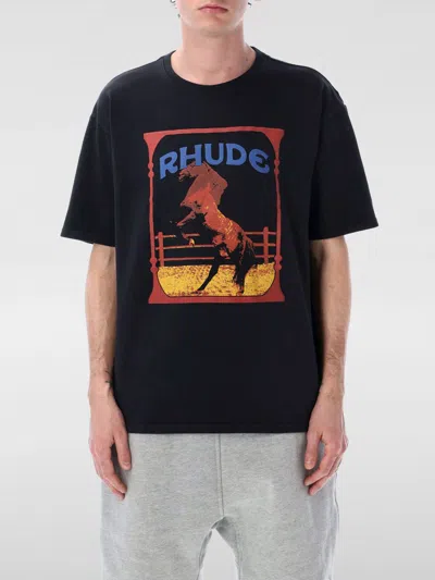 RHUDE T-SHIRT RHUDE MEN COLOR BLACK,G95957002