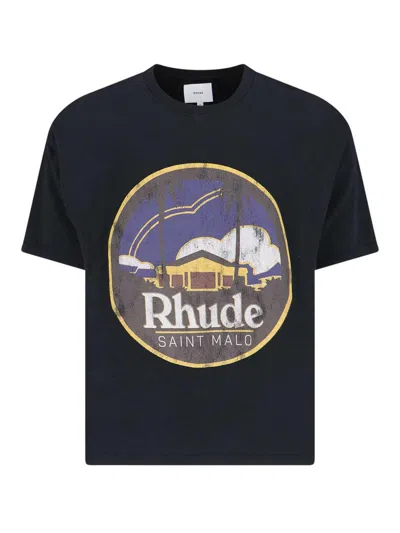 Rhude T-shirt  Saint Malo In Black