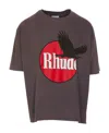 Rhude T-shirt With Round Neck And Short Sleeves In Brown