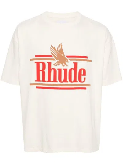 Rhude Logo印花棉t恤 In White