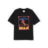 Rhude Cadre Noir Logo-print Cotton-jersey T-shirt In Black