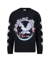Rhude Notting Hill Eagle Vintage Black Long Sleeve T-shirt In Black