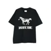 Rhude Crew Neck Short Sleeve Graphic Print T-shirt In Black