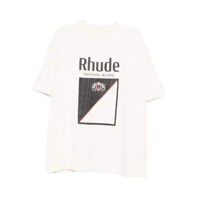 Rhude Logo-print Cotton-jersey T-shirt In White