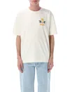 Rhude Tobacco Crew Neck Graphic Print T-shirt In Vintage White