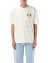 Rhude Tobacco Crew Neck Graphic Print T-shirt In Vintage White