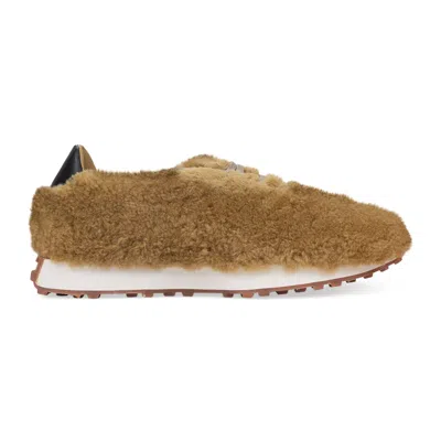 Rhude Tan Sherpa Rhunner Sneakers In Brown