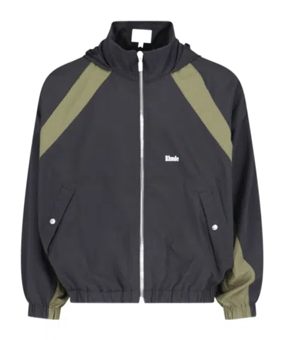 Rhude Printed Long-sleeved Casual Jacket In Black