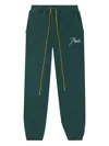 Rhude Terry Embroidered Drawstring Track Pants In Green