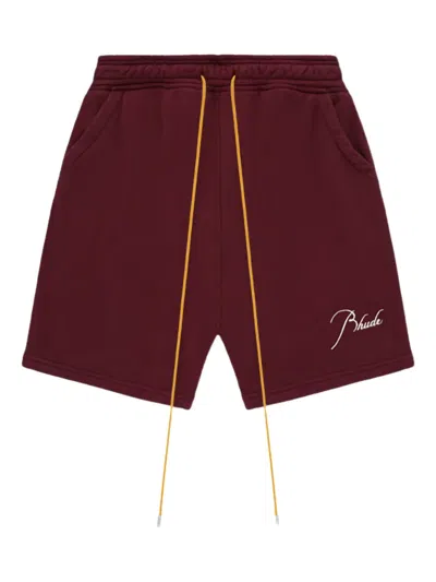 Rhude Terry "maroon/burgundy" Track Shorts In Red