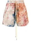 Rhude Multicolor Printed Shorts In Neutrals