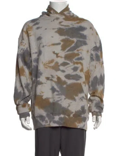 Pre-owned Rhude Tie-dye Print Crew Neck Hoodie In Blue