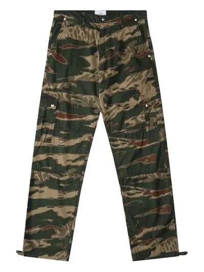 Rhude Tiger Camo-print Cargo Pants In Green