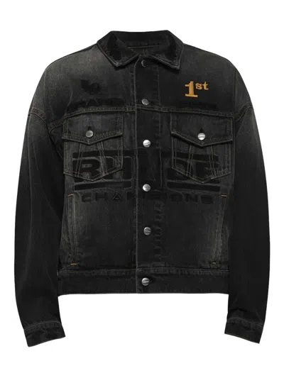 Rhude Tire Denim Jacket In Black