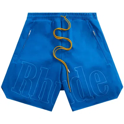 Pre-owned Rhude Tonal Logo Short 'electric Blue' | Men's Size M