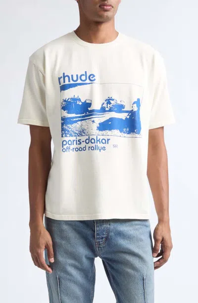 Rhude Trail Of Dust Cotton Graphic T-shirt In Brown