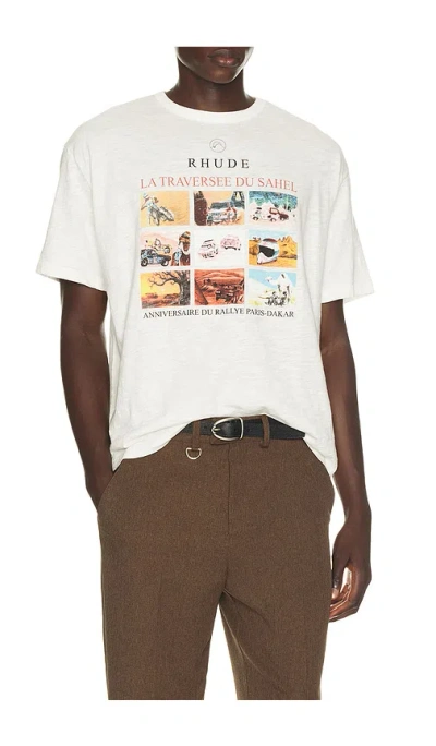 Rhude Traversee Du Sahel Slub Tee In White
