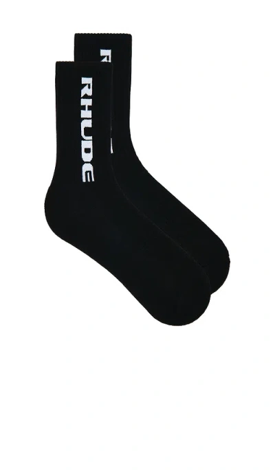Rhude Tripoli Racing Logo Sock In Black