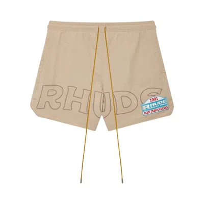 Pre-owned Rhude Tripoli Rally Team Short 'tan' | Men's Size S