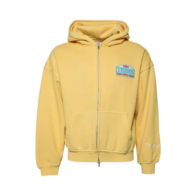 Pre-owned Rhude Tripoli Rally Team Zip-up Hoodie 'washed Yellow/blue' | Men's Size Xxl