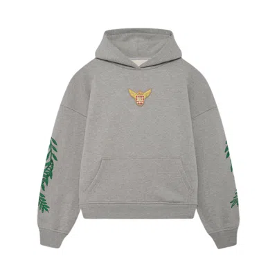 Pre-owned Rhude Tripoli Wreath Hoodie 'heather Grey/green/blue' | Men's Size Xxl