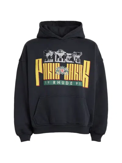 Rhude Trofeo Logo-print Hoodie In Black