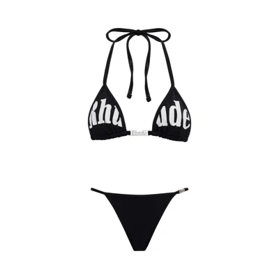 Pre-owned Rhude Tropez Two-piece Bikini 'black White' | Multi-color | Women's Size Xl